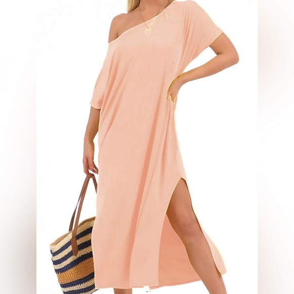 EUC Pink Maxi Dress with Slit - Picture 1 of 4